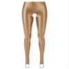 LiiYii Women's Crotchless Leggings Shapewear Glossy Stretchy Step on Foot Fitness Tights Pants Coffee Large view 2