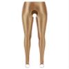 LiiYii Women's Crotchless Leggings Shapewear Glossy Stretchy Step on Foot Fitness Tights Pants Coffee Large view 3