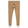 LiiYii Women's Crotchless Leggings Shapewear Glossy Stretchy Step on Foot Fitness Tights Pants Coffee Large view 4