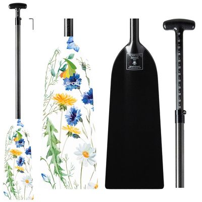 Z&J SPORT Adjustable Dragon Boat Paddle, IDBF Approved Carbon Fiber Paddle, Graphic Paddle with Adjuster for Dragon Boat Race with Adjustable T Handle (Range: 43-52 /110cm-132cm) (CJ467)