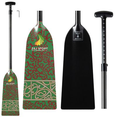 Z&J SPORT Adjustable Dragon Boat Paddle, IDBF Approved Carbon Fiber Paddle, Graphic Paddle with Adjuster for Dragon Boat Race with Adjustable T Handle (Range: 43-52 /110cm-132cm) (RU102)