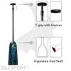 Z&J SPORT Adjustable Dragon Boat Paddle, IDBF Approved Carbon Fiber Paddle, Graphic Paddle with Adjuster for Dragon Boat Race with Adjustable T Handle (Range: 43-52 /110cm-132cm) (HJ08) view 4