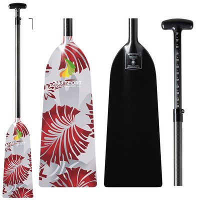 Z&J SPORT Adjustable Dragon Boat Paddle, IDBF Approved Carbon Fiber Paddle, Graphic Paddle with Adjuster for Dragon Boat Race with Adjustable T Handle (Range: 43-52 /110cm-132cm) (RF126)