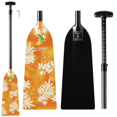 Z&J SPORT Adjustable Dragon Boat Paddle, IDBF Approved Carbon Fiber Paddle, Graphic Paddle with Adjuster for Dragon Boat Race with Adjustable T Handle (Range: 43-52 /110cm-132cm) (YW398)