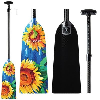 Z&J SPORT Adjustable Dragon Boat Paddle, IDBF Approved Carbon Fiber Paddle, Graphic Paddle with Adjuster for Dragon Boat Race with Adjustable T Handle (Range: 43-52 /110cm-132cm) (KH101)