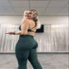 Aoxjox High Waisted Workout Leggings for Women Tummy Control Buttery Soft Yoga Metamorph Deep V Pants 26" (Cloud Green, X-Large) view 3