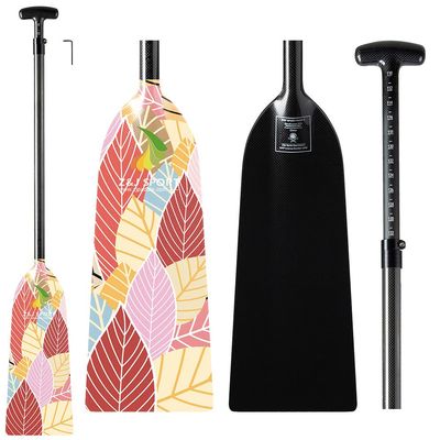 Z&J SPORT Adjustable Dragon Boat Paddle, IDBF Approved Carbon Fiber Paddle, Graphic Paddle with Adjuster for Dragon Boat Race with Adjustable T Handle (Range: 43-52 /110cm-132cm) (MQ462)