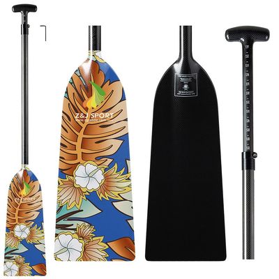 Z&J SPORT Adjustable Dragon Boat Paddle, IDBF Approved Carbon Fiber Paddle, Graphic Paddle with Adjuster for Dragon Boat Race with Adjustable T Handle (Range: 43-52 /110cm-132cm) (BH369)