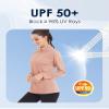 Boladeci Womens Pullover Quarter Zip Long Sleeve Sun Shirts Uv Protection Shirts for Women Swim Golf Cloth UPF Collar Basic 1/2 Zip Workout Tops Long Sleeve Apricot view 2