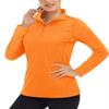 Boladeci Womens Pullover Quarter Zip Long Sleeve Sun Protection Swim Golf Burnt Orange Hiking Water Aesthetic