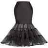 Women's 3 Layer Mermaid Petticoat Fishtail Underskirt Hoopless Crinoline Floor Length Trumpet Slips for Wedding (Black) view 1