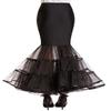 Women's 3 Layer Mermaid Petticoat Fishtail Underskirt Hoopless Crinoline Floor Length Trumpet Slips for Wedding (Black) view 3