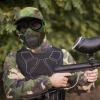 Yzpacc Airsoft Half Face Mask with Goggles Patch Hat Set Tactical Masks Full Face Ear Protective Baseball Cap for CS Halloween and Game view 2