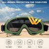Yzpacc Airsoft Half Face Mask with Goggles Patch Hat Set Tactical Masks Full Face Ear Protective Baseball Cap for CS Halloween and Game view 3