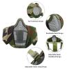 Yzpacc Airsoft Half Face Mask with Goggles Patch Hat Set Tactical Masks Full Face Ear Protective Baseball Cap for CS Halloween and Game view 4