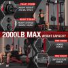 Mikolo Power Cage, 2000LB Power Rack with Independent Dual Pulley System, Multi-Function Home Gym Workout Machine for Cable Crossover (Aluminum Pulleys) view 3