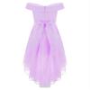 Duoremi Kids Flower Girls Elegant Chiffon Off Shoulder Bridesmaid Wedding Dress Birthday Party A Line Evening Dress 01 Lavender 8 Years view 2