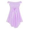 Duoremi Kids Flower Girls Elegant Chiffon Off Shoulder Bridesmaid Wedding Dress Birthday Party A Line Evening Dress 01 Lavender 8 Years view 3