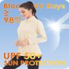 Boladeci UV Protection Shirts for Women Long Sleeve Sun Swim Quarter Zip Pullover Athletic Tops Collared 1/4 3/4 Zip Rash Guard Camping Light Apricot view 2