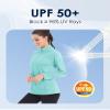 Boladeci Long Sleeve Golf Shirts for Women Uv Protection Shirts for Women Quarter Zip Workout Tops Cloth Blue UPF 1/2 Zip Pullover view 2