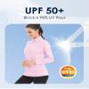 Boladeci SPF Shirts for Women Long Sleeve Top UPF 50+ Sun Protection 3/4 Zip Pullover Womens 1/4 Zip Moisture Wicking Workout Tennis Light Pink view 2