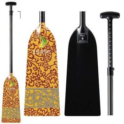 Z&J SPORT Adjustable Dragon Boat Paddle, IDBF Approved Carbon Fiber Paddle, Graphic Paddle with Adjuster for Dragon Boat Race with Adjustable T Handle (Range: 43-52 /110cm-132cm) (YM288)