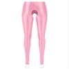 LiiYii Women's Crotchless Leggings Shapewear Glossy Stretchy Step on Foot Fitness Tights Pants Pink Medium view 3