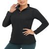 Boladeci Golf Pullovers for Women Long Sleeve Sun Protection Quarter Zip Workout Tops Black Golf Shirts Casual Sports UPF