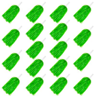 18PCS Cheerleading Pom Poms Plastic Cheerleader Pom Poms for Sports Squads Dancing Party Football Basketball Spirit Sports Stage Performance Celebration (Green)