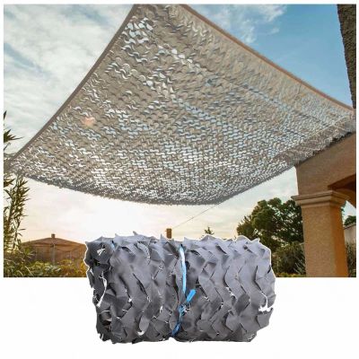 Xrdbfd Camouflage Netting Grey, 2x4/3x6/4x6/4x8/5x6/5x8m Military Camo Shade Net, Hunting/Camping/Decoration Camouflage Net Sunscreen,8x8m(26.2 * 26.2ft)