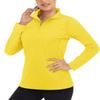 Boladeci UV Protection Shirts for Women UPF 50 Long Sleeve Golf Sun Swim Quarter Zip Yellow Athletic Tops 1/2 Zip Pullover