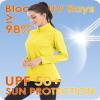 Boladeci UV Protection Shirts for Women UPF 50 Long Sleeve Golf Sun Swim Quarter Zip Yellow Athletic Tops 1/2 Zip Pullover view 3