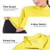 Boladeci UV Protection Shirts for Women UPF 50 Long Sleeve Golf Sun Swim Quarter Zip Yellow Athletic Tops 1/2 Zip Pullover view 4