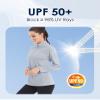 Boladeci SPF Shirts for Women Long Sleeve Sun Protection Quarter Zip Rash Guard Golf Polo Collared 3/4 Zip Pullover Womens Swim Light Gray view 2