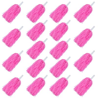 XIPEGPA 18PCS Cheerleading Pom Poms Plastic Cheerleader Pom Poms for Sports Squads Dancing Party Football Basketball Spirit Sports Stage Performance Celebration (Pink)