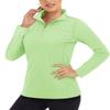 Boladeci Golf Pullovers for Women Sun Long Sleeve Shirts for Women Uv Protection Shirts Swim Quarter Zip Tops Light Green UPF Collar Basic Workout view 1