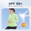 Boladeci Golf Pullovers for Women Sun Long Sleeve Shirts for Women Uv Protection Shirts Swim Quarter Zip Tops Light Green UPF Collar Basic Workout view 2