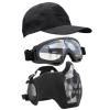 Yzpacc Airsoft Half Face Mask with Goggles Hat Set Tactical Masks Full Face Paintball Mask Ear Protective Baseball Cap for CS Halloween and Cosplay Game (4) view 1