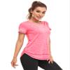 Abrooical Moisture Wicking Tunic Shirts for Women Exercise Short Sleeve Workout Tops Gym Wear Training Running Tees Blitz Red Large view 3