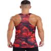 YEAHDOR Men's Gym Workout Tank Top Stringer Sleeveless Camouflage Running T-Shirt Vest Bodybuilding Muscle Shirt Tee Red X-Large view 4