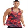 YEAHDOR Men's Gym Workout Tank Top Stringer Sleeveless Camouflage Running T-Shirt Vest Bodybuilding Muscle Shirt Tee Red Medium view 3