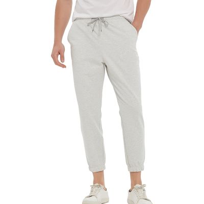 JEsilunmaMY Stretch Slacks for Men Elastic Waist Cotton Athletic Jogger Sweatpants Casual Loose Track Lounge Pencil Pants (Light Grey,XX-Large)