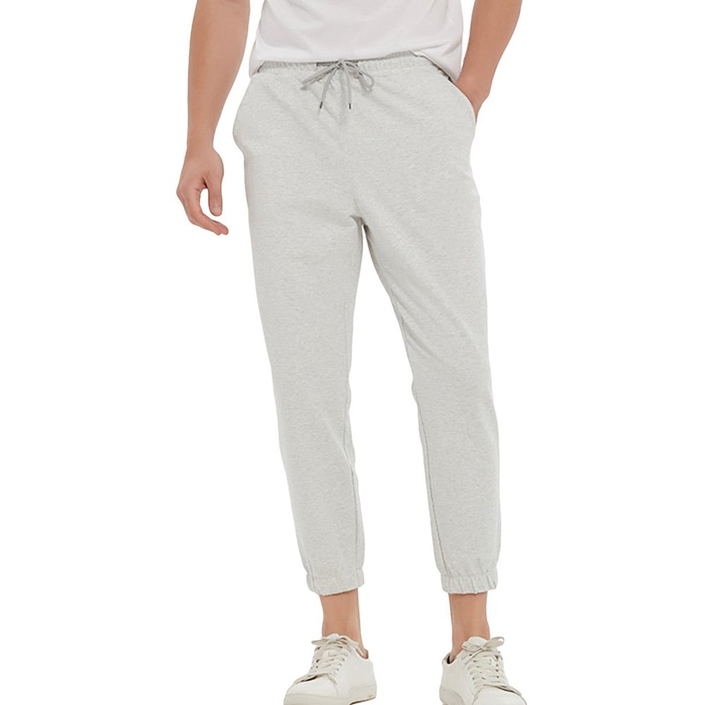 JEsilunmaMY Stretch Slacks for Men Elastic Waist Cotton Athletic Jogger Sweatpants Casual Loose Track Lounge Pencil Pants (Light Grey,XX-Large)