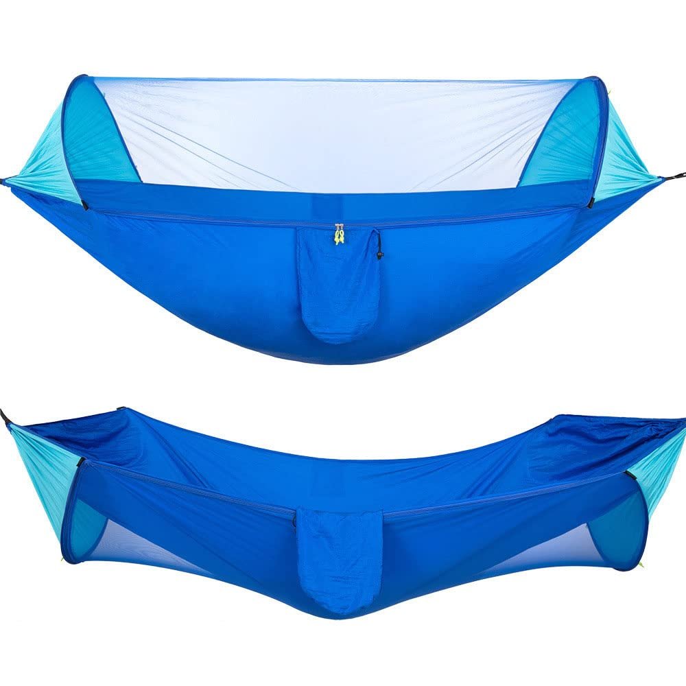 Mosquito Net Hammock Single Double Ultra Light Travel Hammock Sun Protection Camping Hammock Hiking Backpack Double Shade Blue