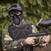 Yzpacc Airsoft Half Face Mask with Goggles Patch Hat Set Tactical Masks Full Face Ear Protective Baseball Cap for CS Halloween and Game view 2