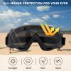 Yzpacc Airsoft Half Face Mask with Goggles Patch Hat Set Tactical Masks Full Face Ear Protective Baseball Cap for CS Halloween and Game view 3