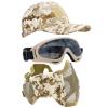 Airsoft Half Face Mask with Goggles Hat Set Tactical Masks Full Face Paintball Mask Ear Protective Baseball Cap for CS Halloween and Cosplay Game (3) view 1