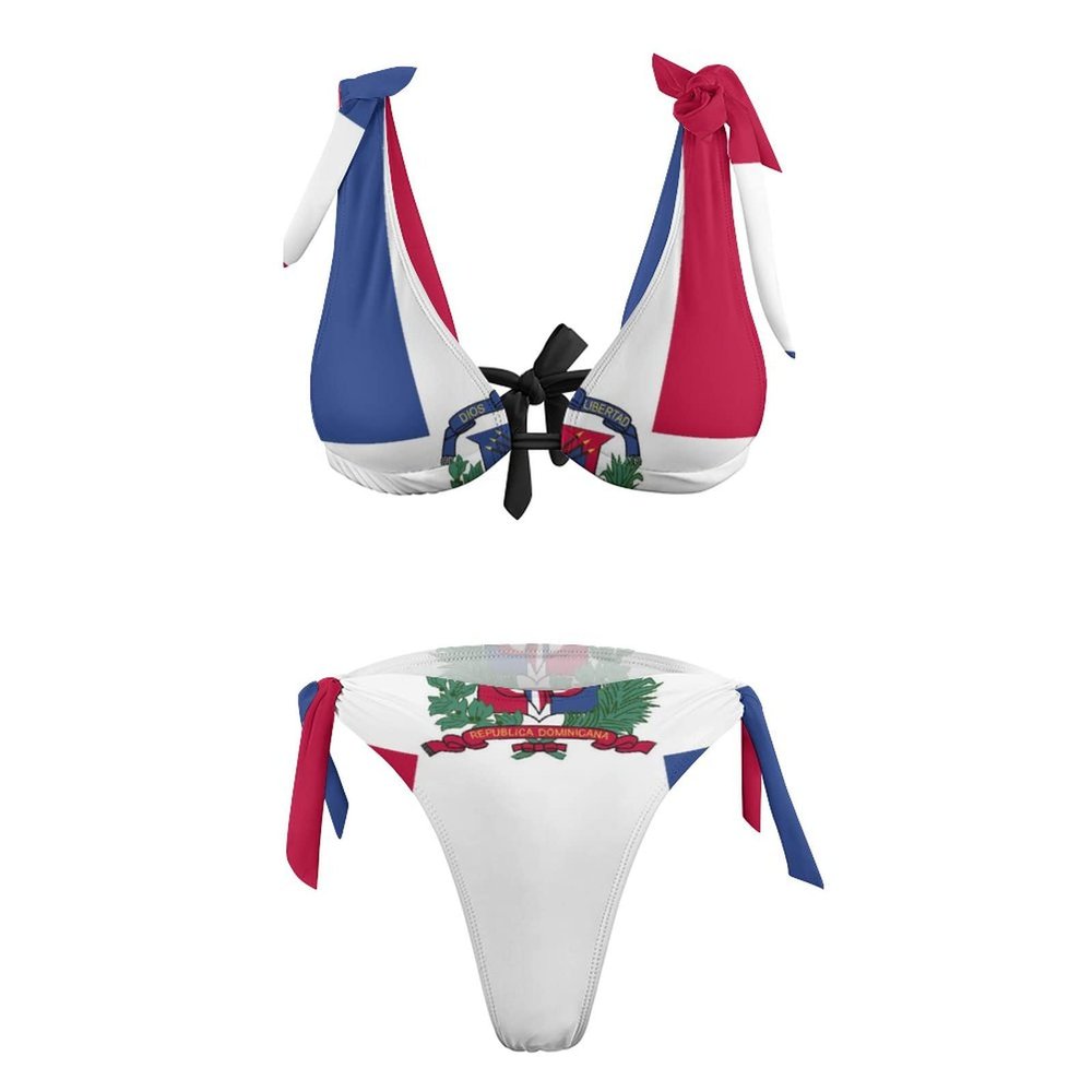 TAIZIYEAH Bikini Sets for Women Dominican Flag Bikini Sexy Push Up Two Piece Triangle Bikini Swimsuits 2XL