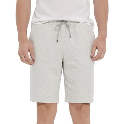 JEsilunmaMY Men's Cotton Sports Shorts Elastic Waist Casual Loose Sweat Shorts with Pockets Summer Beach Lounge Short Pants (Light Grey,Large)