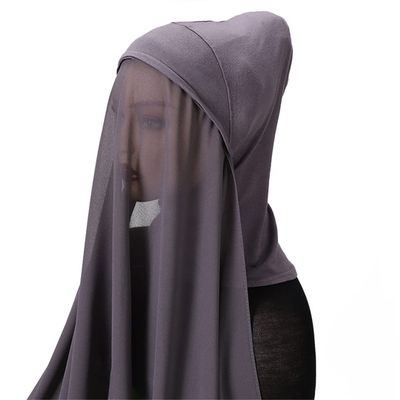 Hijab with Cap Attached Neck Cover Turban Hijab Bonnet for Women Ladies Muslim Scarf Wraps Islam 5